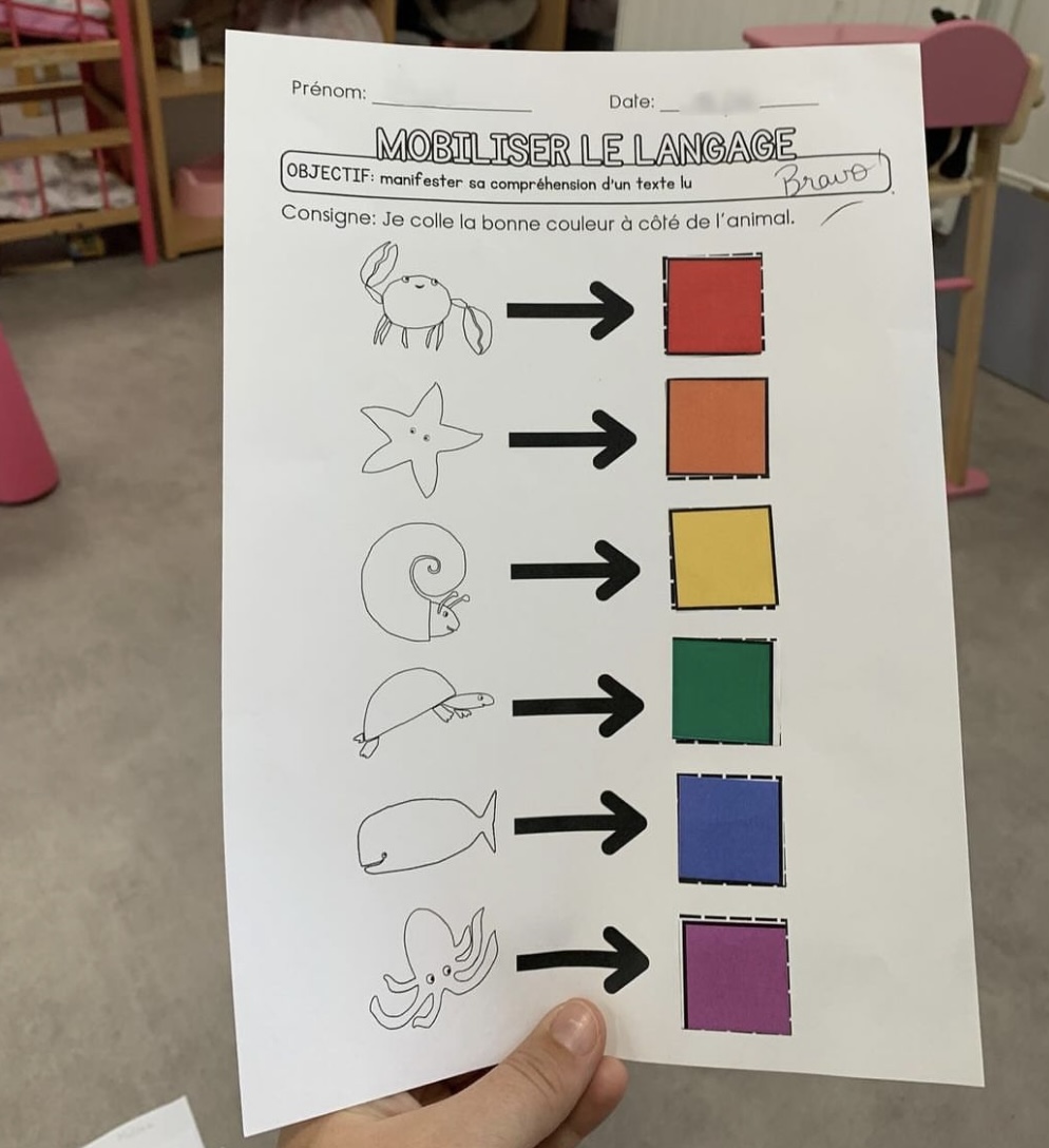 Le petit poisson blanc – Fiche de&nbsp;compréhension